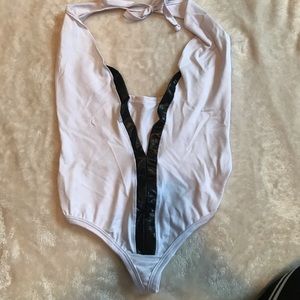 Low cut, tie bodysuit